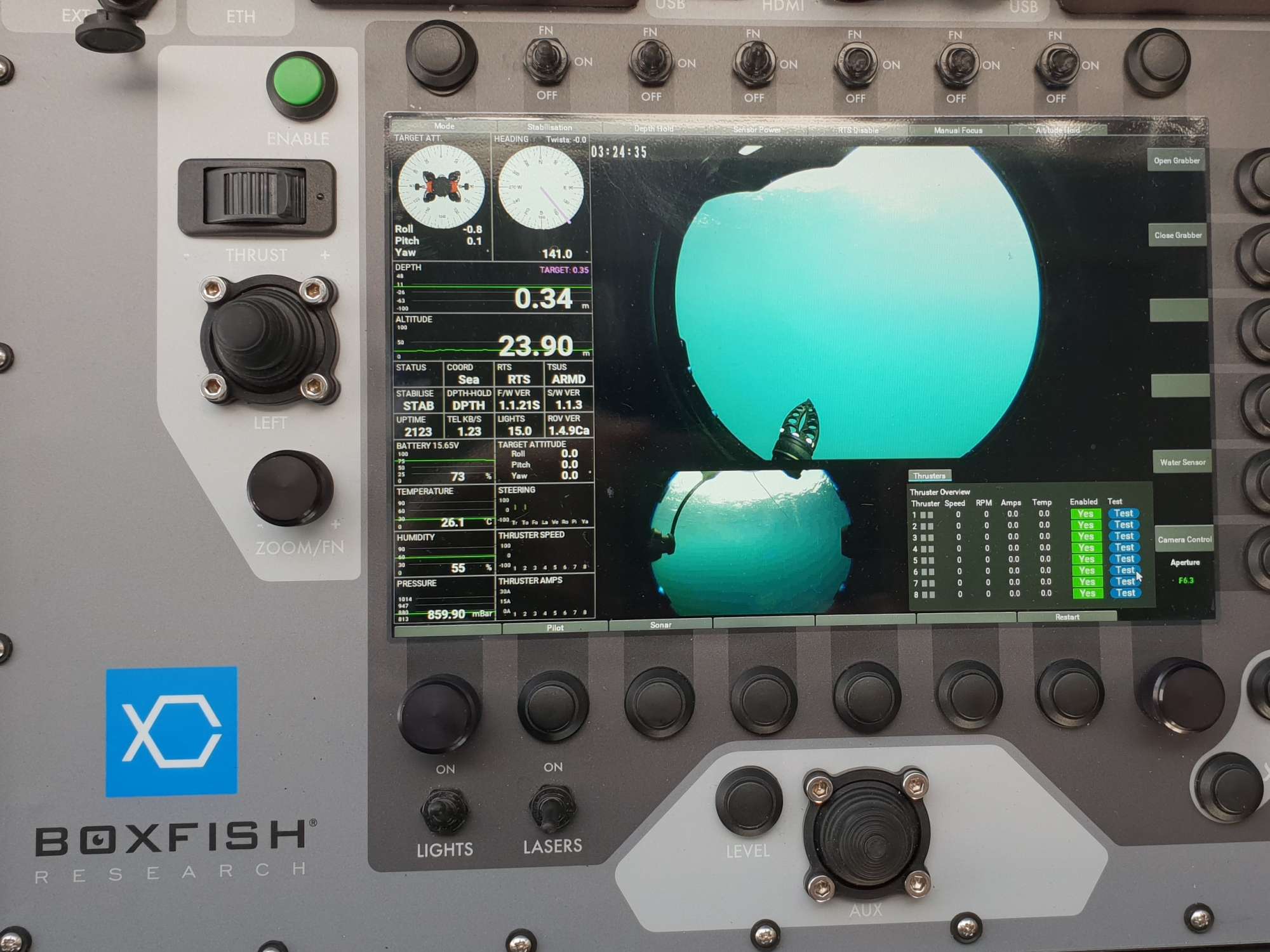A Boxfish ROV Grabber Pictured on the Console Telemetry Screen