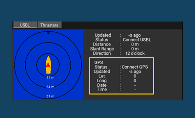 Screenshot of the Boxfish ROV telemetry screen showing the software update - GPS data