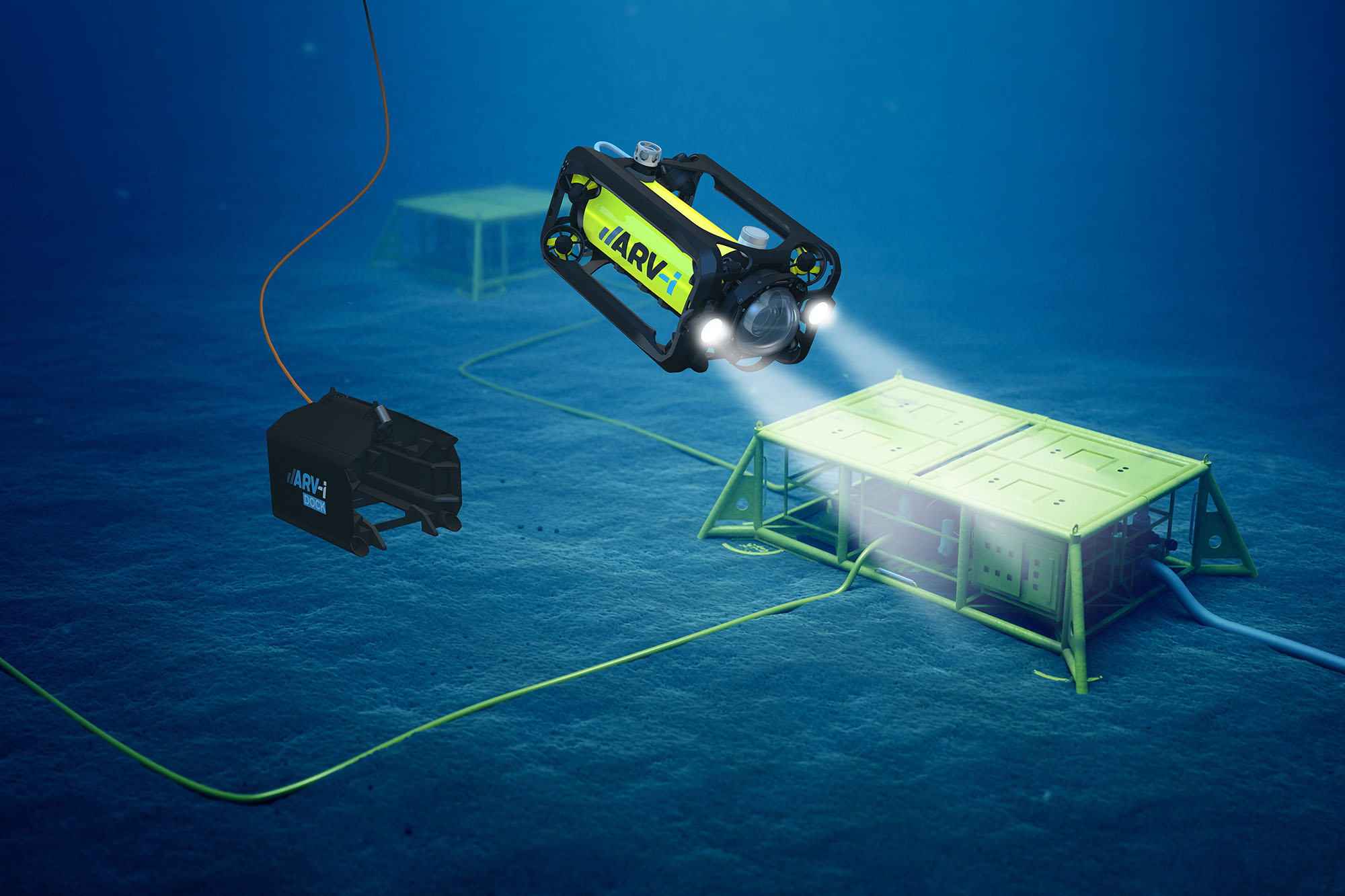 Render of ARV-i - Autonomous Underwater Resident Vehicle